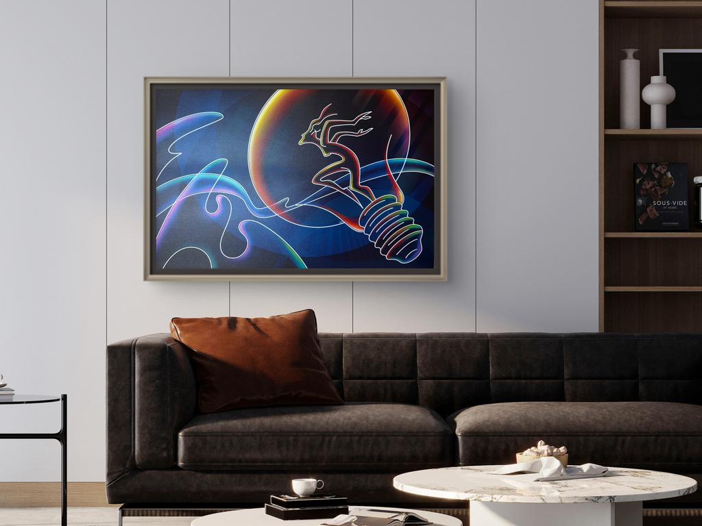 Modern abstract schilderij 90x60 – kleurrijk design canvas, Antiek en Kunst, Ophalen of Verzenden