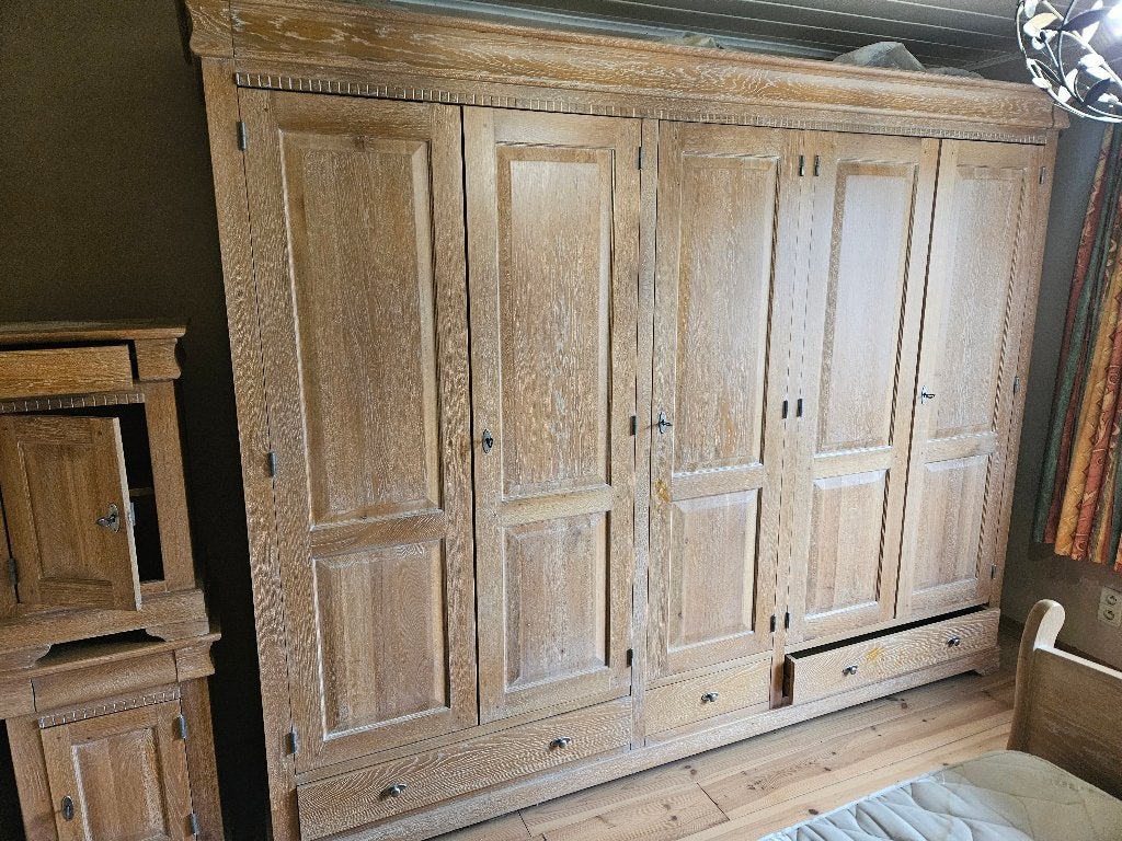 Volwaardige slaapkamer in natuurlijk gekalkt eikenhout, Ophalen, Gebruikt, Tweepersoons, Provence / campagnard