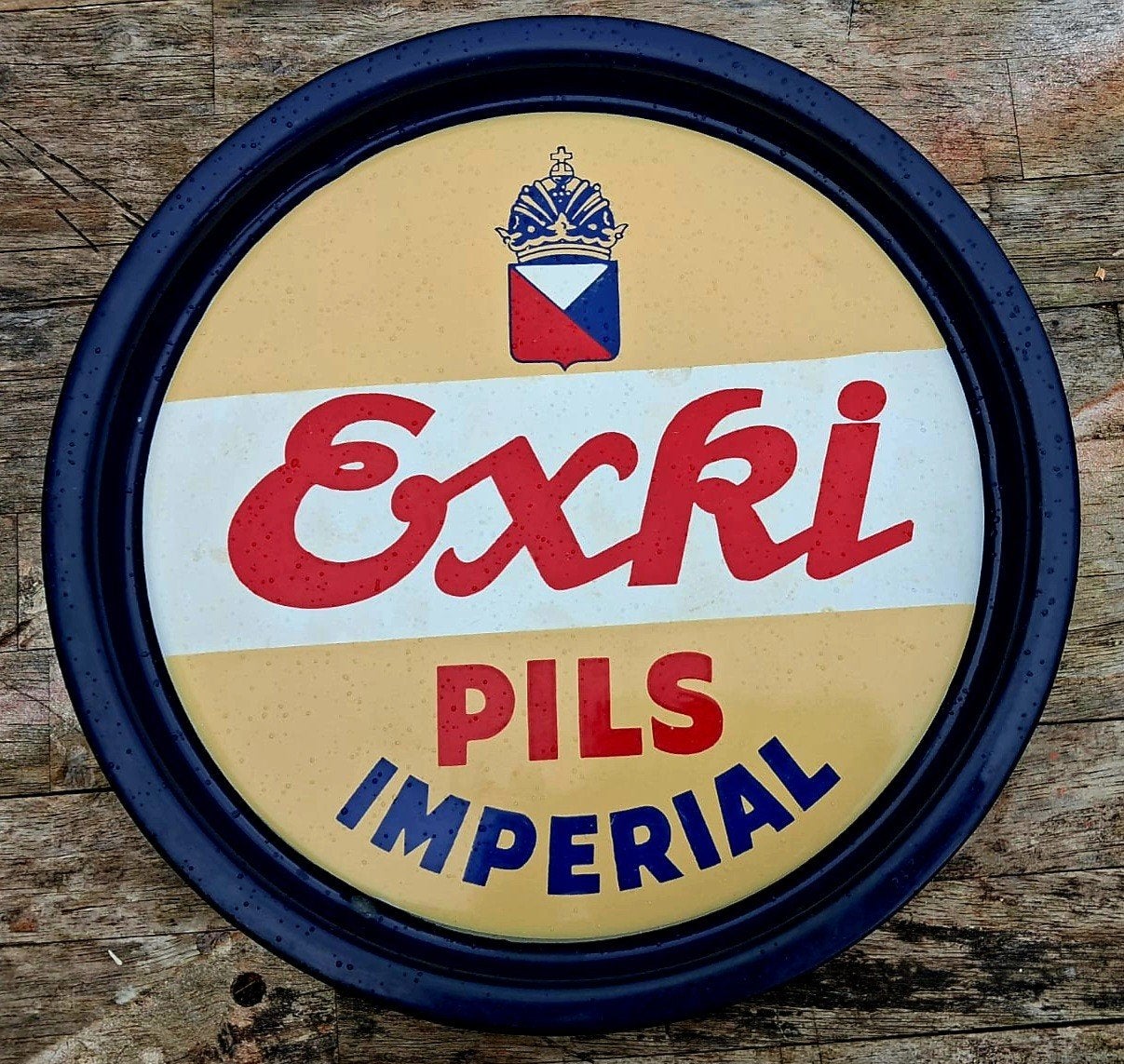 emaille dienblad Exki pils Imperial, Verzamelen, Ophalen