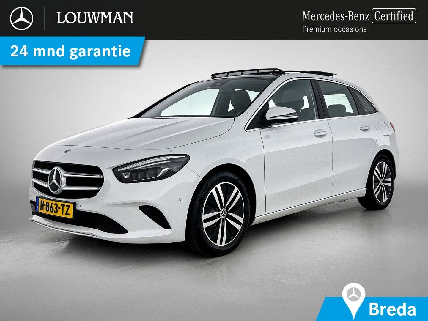 Mercedes-Benz B 180 Premium Plus Ledkoplampen | Parkeerpakke, Auto's, Mercedes-Benz, Automaat, Monovolume, Zwart, Lederen bekleding