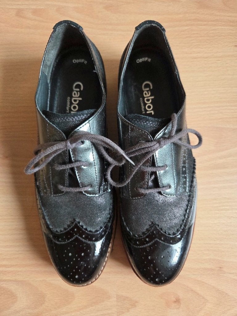 Chaussures à lacets noires - Gabor - taille 39, Enlèvement ou Envoi, Gabor, Porté, Chaussures basses