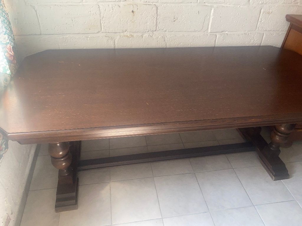 Te koop eiken tafel en 6 stoelen, Ophalen, Gebruikt, Eikenhout, 50 tot 100 cm