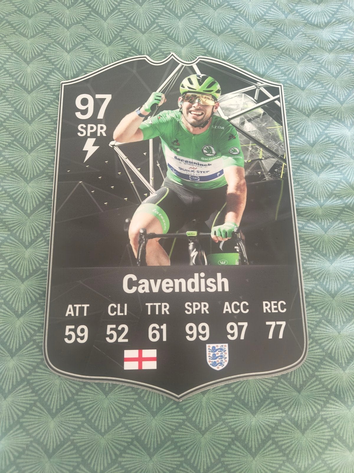 Wielerkaartje (37cmx25cm) - Mark Cavendish, Ophalen, Zo goed als nieuw, Plaatje