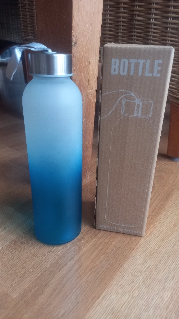 NIEUW Lichtblauwe stenen drinkbus, Ophalen of Verzenden, Nieuw