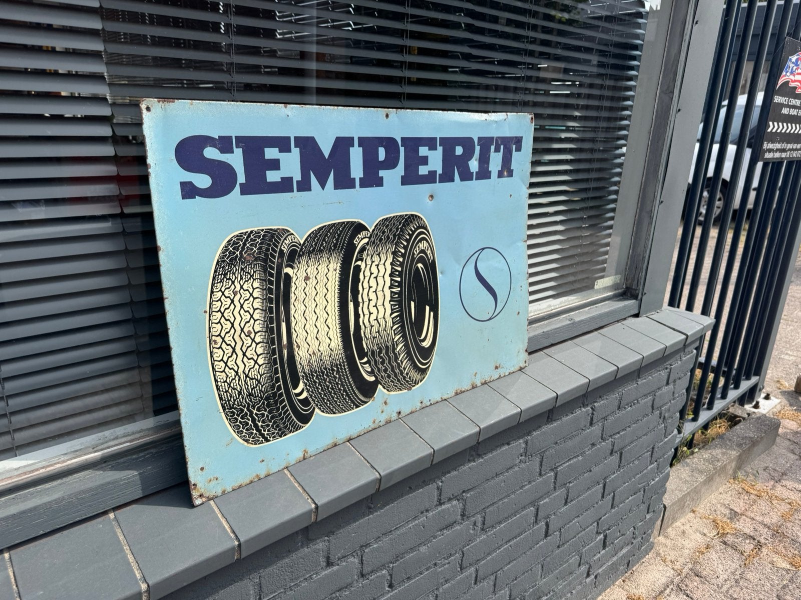 Semperit banden oud reclamebord, Ophalen of Verzenden, Gebruikt, Reclamebord