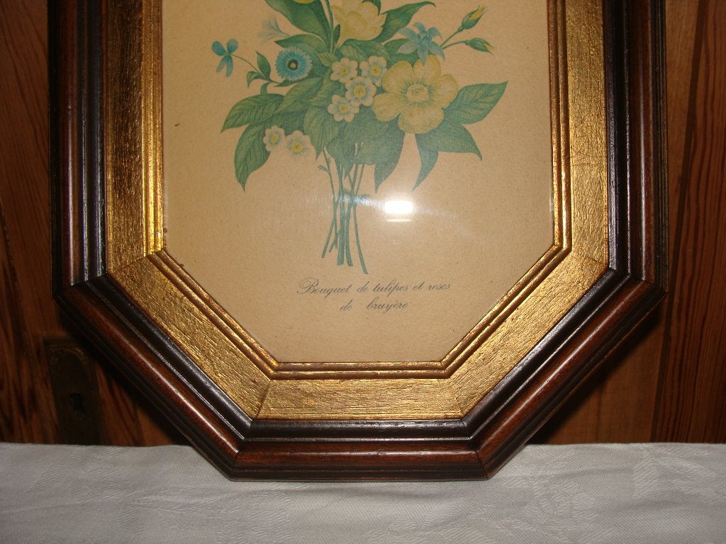 1ancien beau cadre chêne de luxe avec verre,  les saisons, Antiquités & Art, Enlèvement ou Envoi