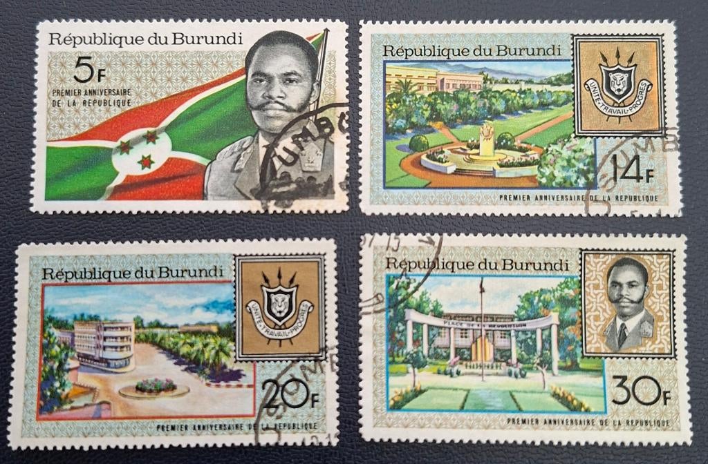 Postzegels Burundi OBP 252/55 = Y&T 252/55, Postzegels en Munten, Ophalen of Verzenden, Gestempeld