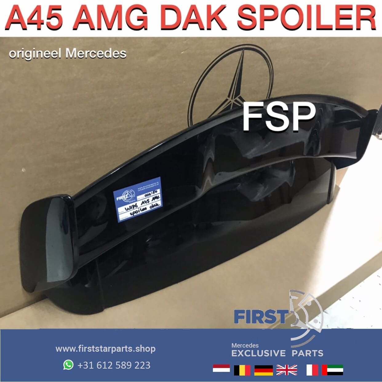 ZWARTE W176 A45 AMG DAK SPOILER Mercedes A Klasse VLEUGEL zw, Auto-onderdelen, Gebruikt, Ophalen of Verzenden, Achter, -