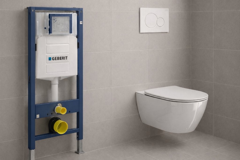 Geberit up320 + Wc + drukplaat sigma01 ACTIE !!, Doe-het-zelf en Bouw, Sanitair, Nieuw, Toilet, Ophalen