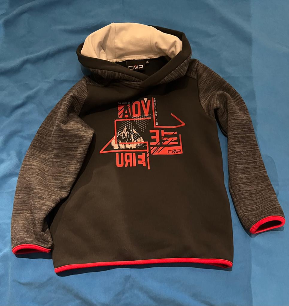 Hoodie fleece CMP maat 116 donker blauw/grijs, Ophalen, Zo goed als nieuw, Jongen, Trui of Vest