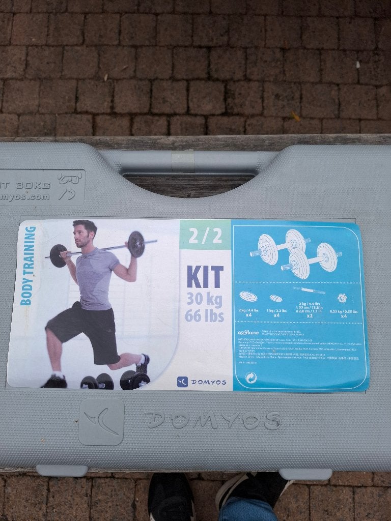 gewichten + bar + halters, Ophalen, Zo goed als nieuw, Halterset