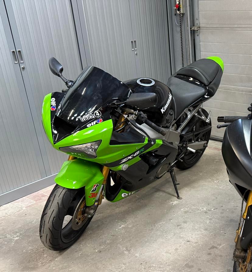 Kawasaki zx6r 2004 met opties 23000km, Permis Moto A, Occasion, Plus de 35 kW, Échappement sport