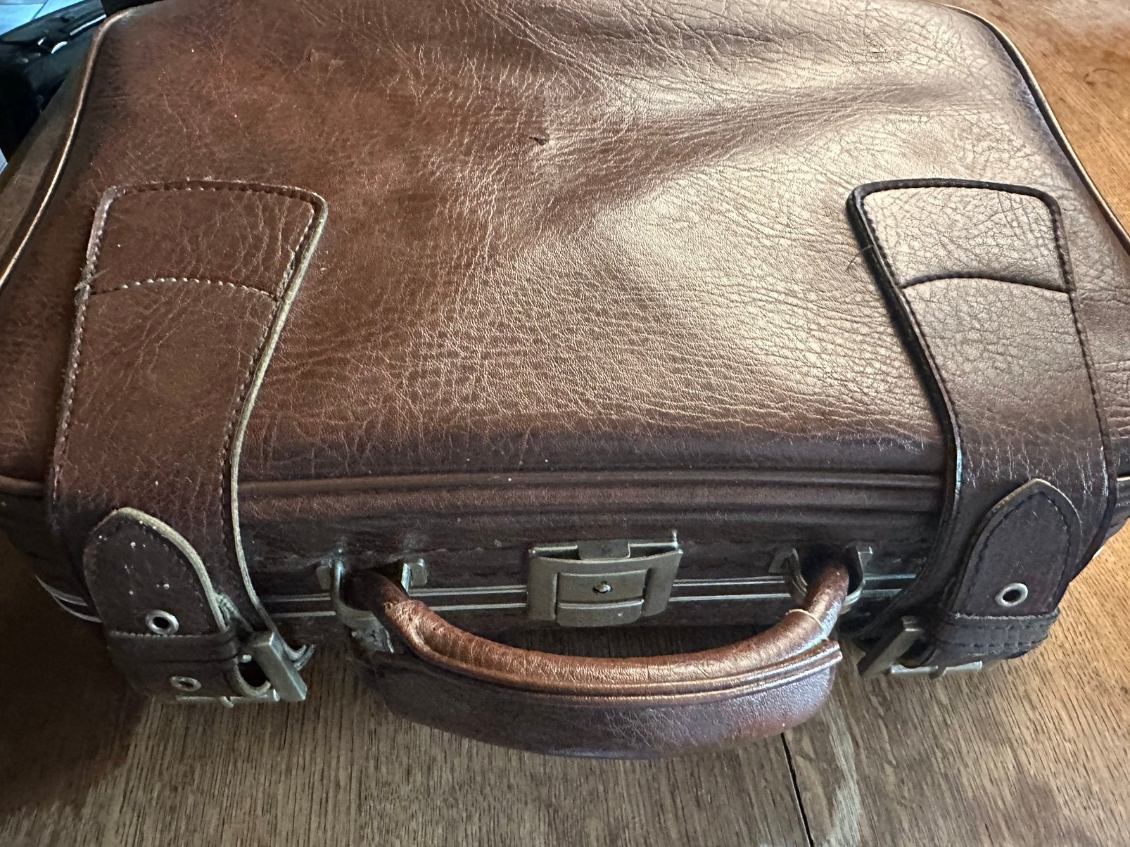 Vintage cognac lederen aktetas / dokterstas – echt leder, Bijoux, Sacs & Beauté, 35 à 45 cm, Enlèvement, Moins de 50 cm, Cuir