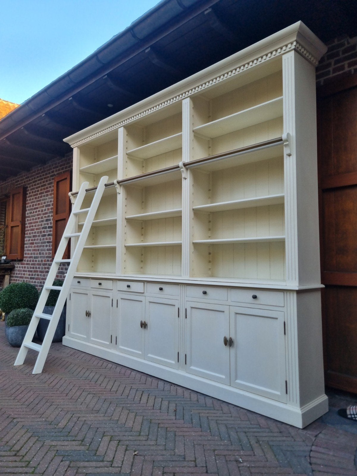 prachtige boekenkast/bibliotheekkast 300cm ART: 199/26.2, Huis en Inrichting, Ophalen, Met lade(s), 200 cm of meer, .