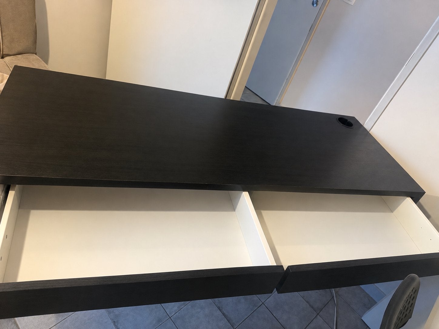 Bureau IKEA noir – bonne état, Maison & Meubles, Comme neuf, IKEA, Espace de rangement, Enlèvement