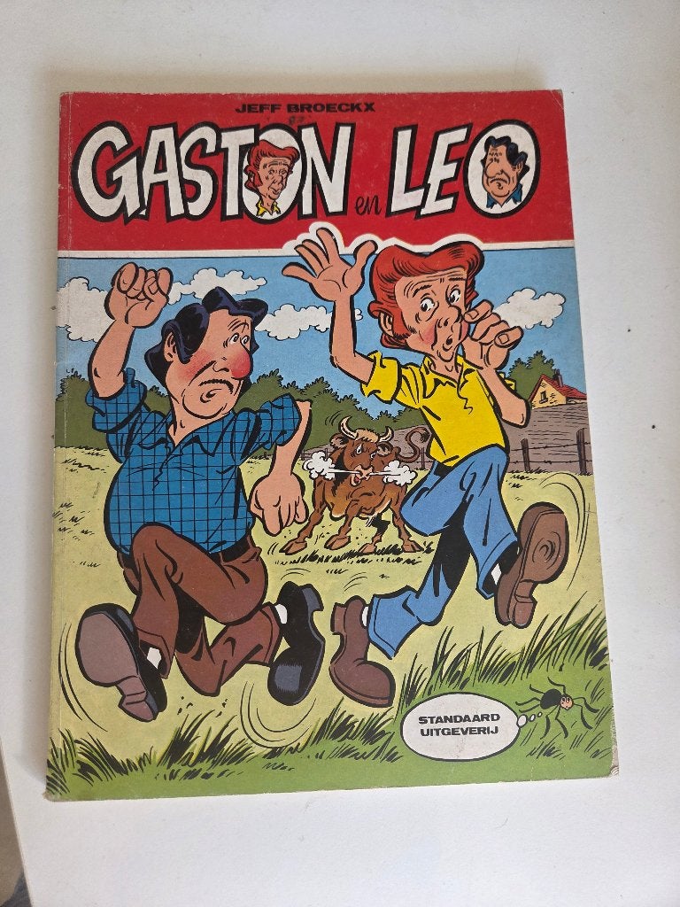 Strip Gaston en Leo, Gelezen, Eén stripboek, Ophalen of Verzenden, Jeff Broeckx.