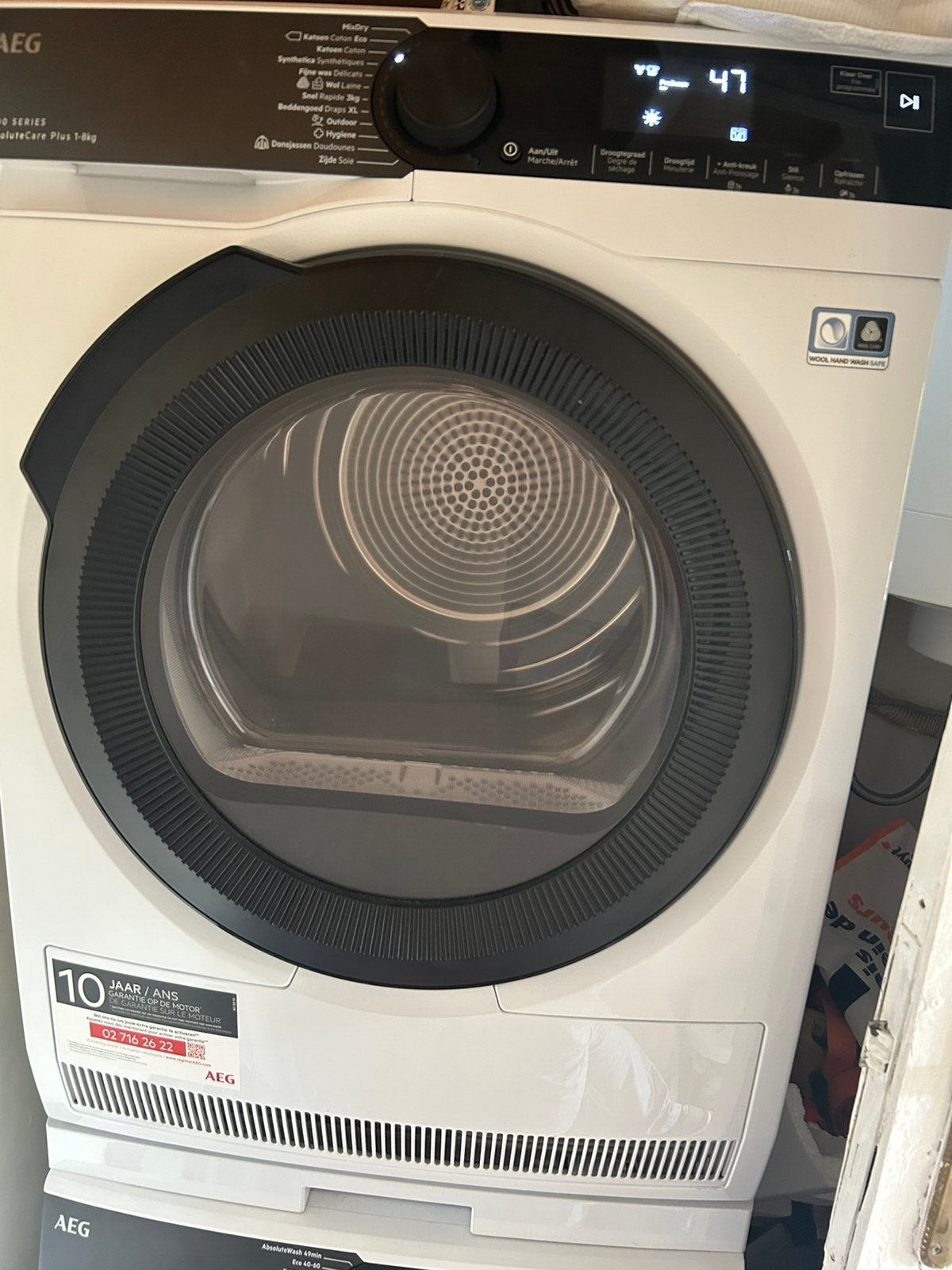 Aeg droogkast 1 jaar met tal van programma’s, 6 à 8 kg, Enlèvement, Élévateur, À condensation