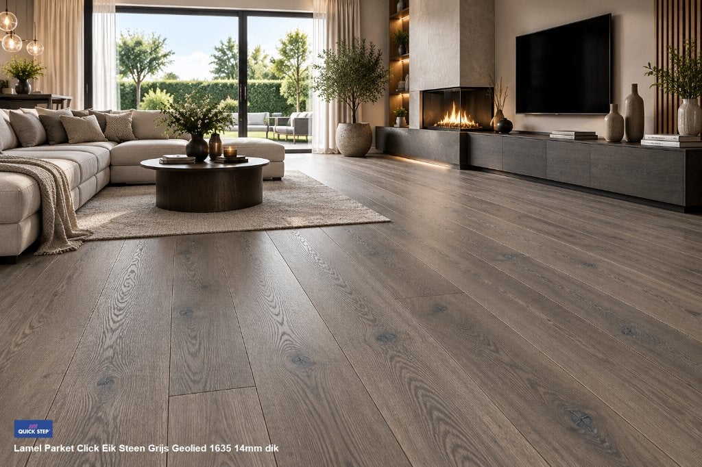 103,5m2 Lamel Parket 14mm dik Eik steen Grijs 50pak = €3095, Maison & Meubles, Neuf, Enlèvement ou Envoi, Parquet, 14mm dik Meerdere lagen Lamel parket grijs bruin