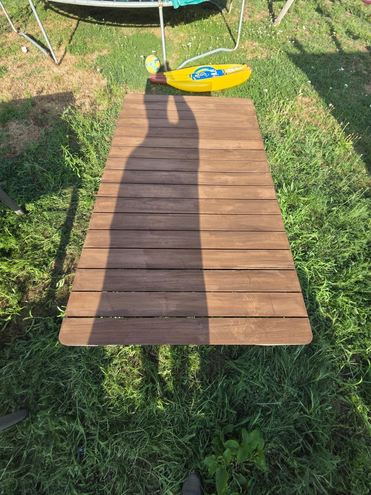 mooie tuintafels met hardhouten blad, Jardin & Terrasse, Terrasses, Enlèvement, Utilisé, Bois