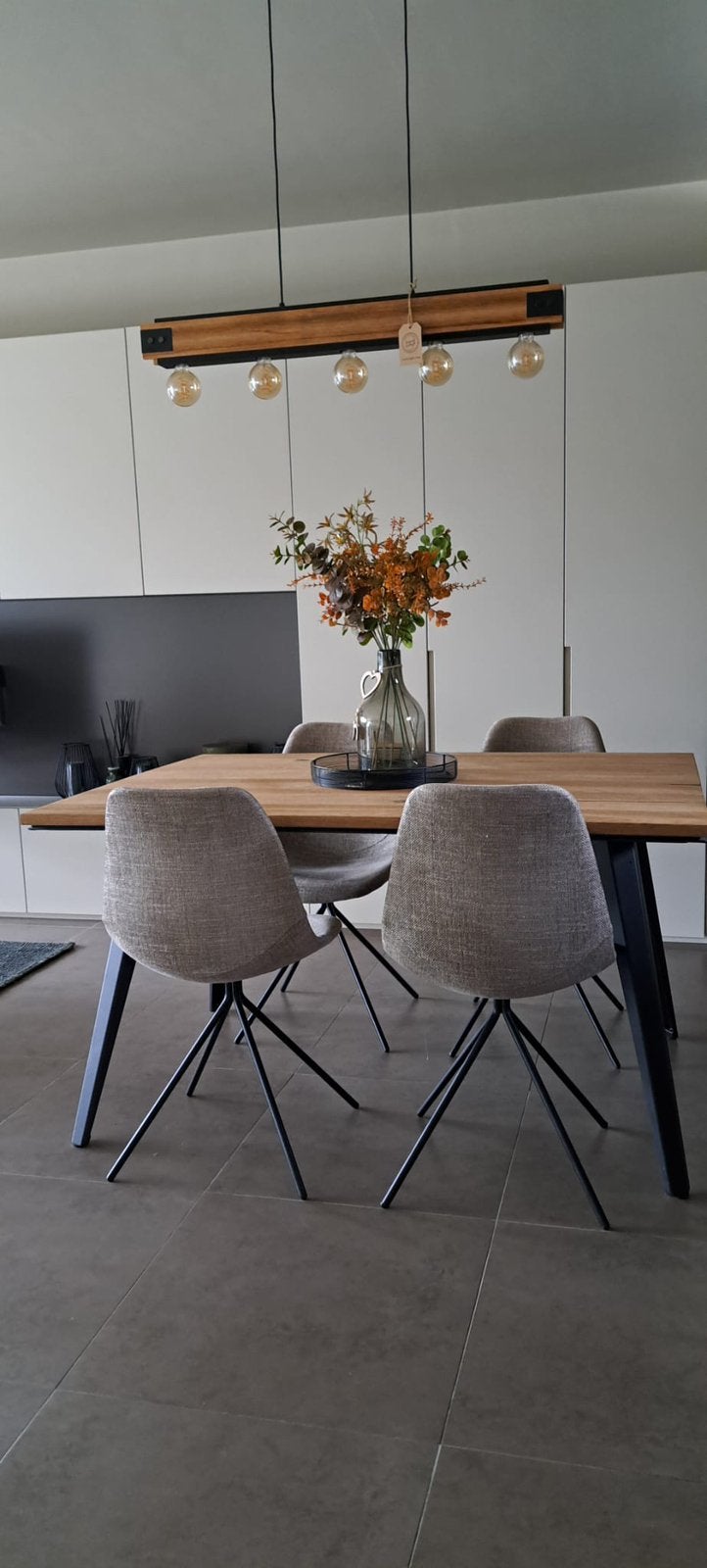 Table en chêne massif, H&H avec 4 chaises assorties, Maison & Meubles, 100 à 150 cm, Quatre personnes, Comme neuf, 100 à 150 cm