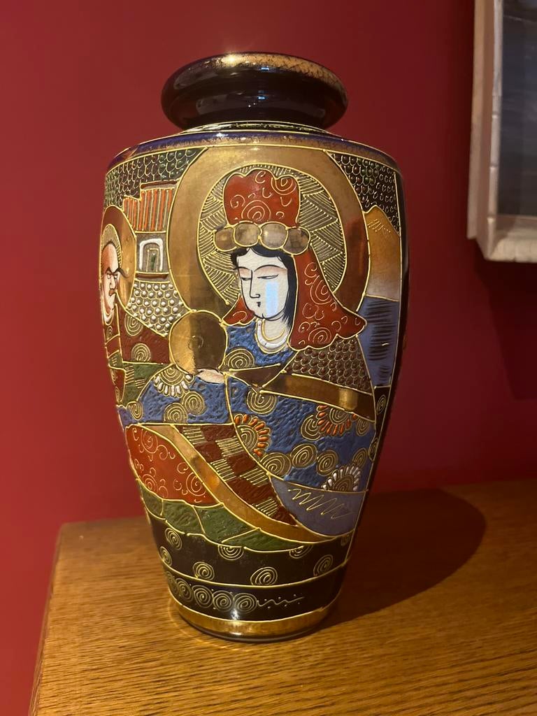 Oosterse Satsuma vaas hoogte 29 cm mooie staat, Antiek en Kunst, Ophalen of Verzenden