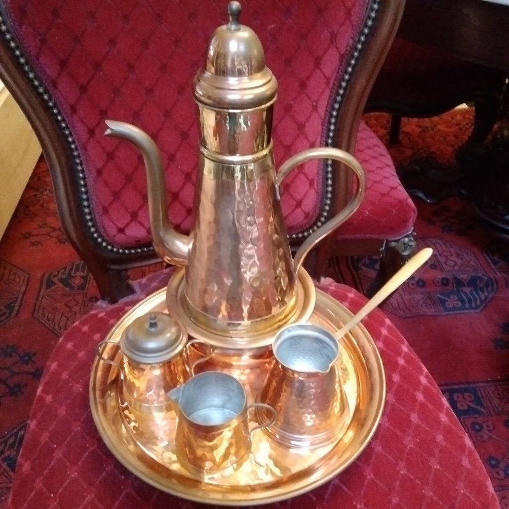 Antieke rood koperen koffieset, Antiek en Kunst, Antiek | Brons en Koper, Verzenden, Koper