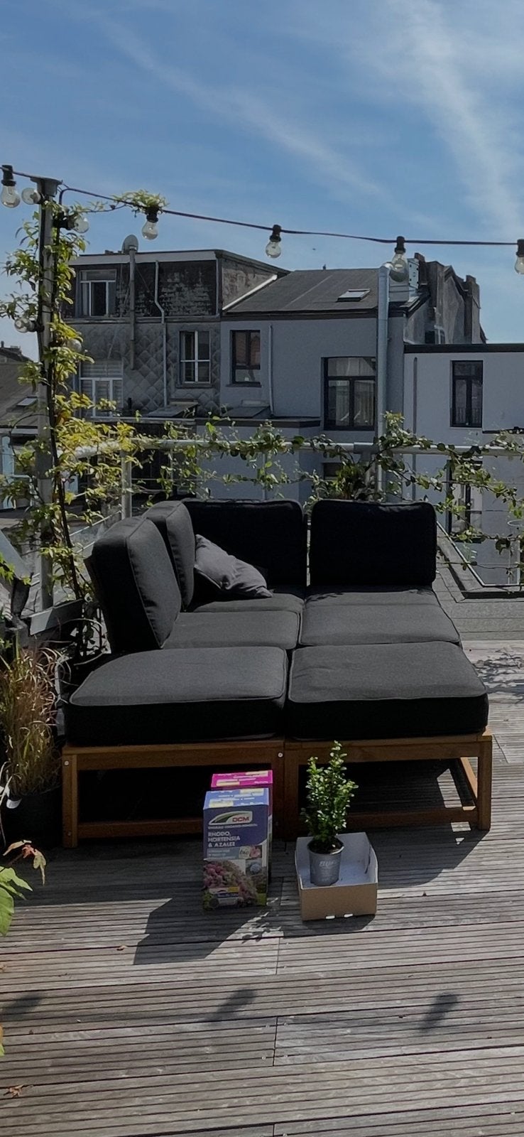 Moderne  Zwarte Terraskussens - Perfect voor Buiten, Tuin en Terras, Ophalen, Zo goed als nieuw