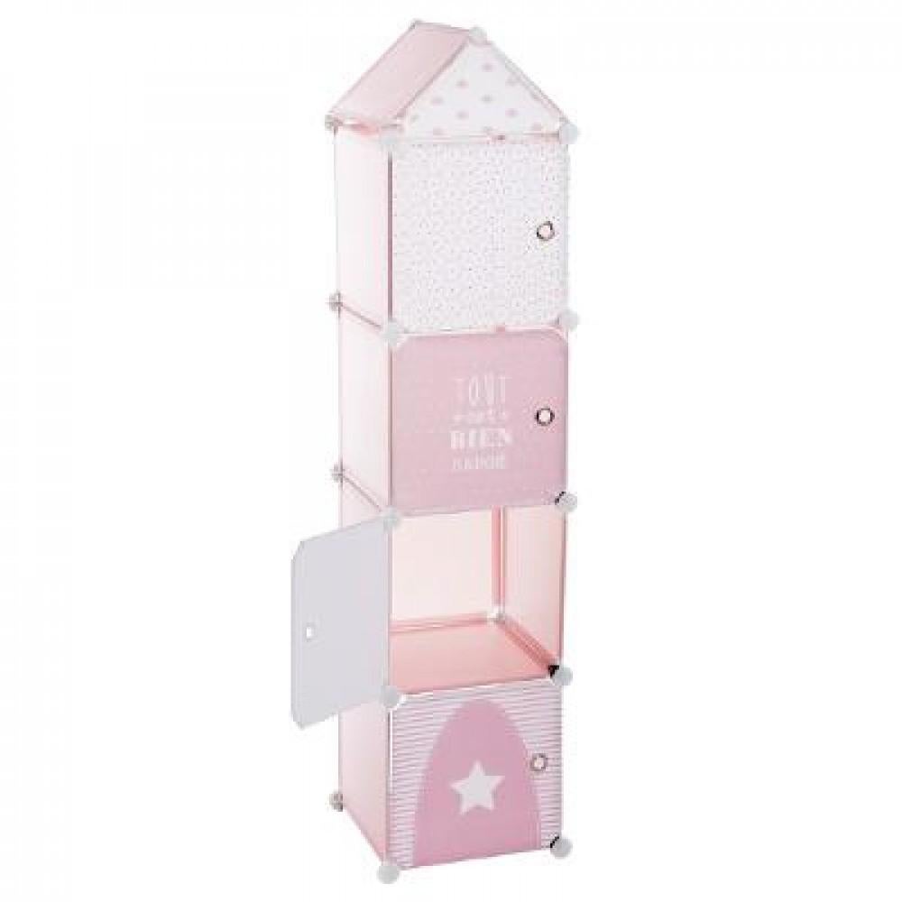 Roze 4 vaks opbergkast, Nieuw, 105 cm of meer, Ophalen of Verzenden, Minder dan 50 cm