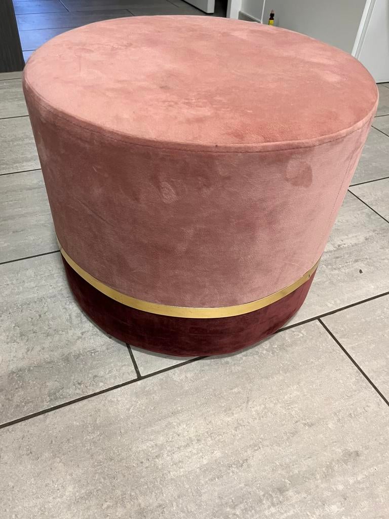 Roze poef vn maison du monde, Huis en Inrichting, Ophalen, Zo goed als nieuw