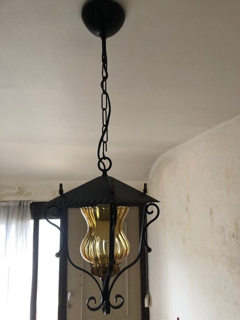 Belle lampe suspendue rétro Brocante, Enlèvement, Utilisé, Verre