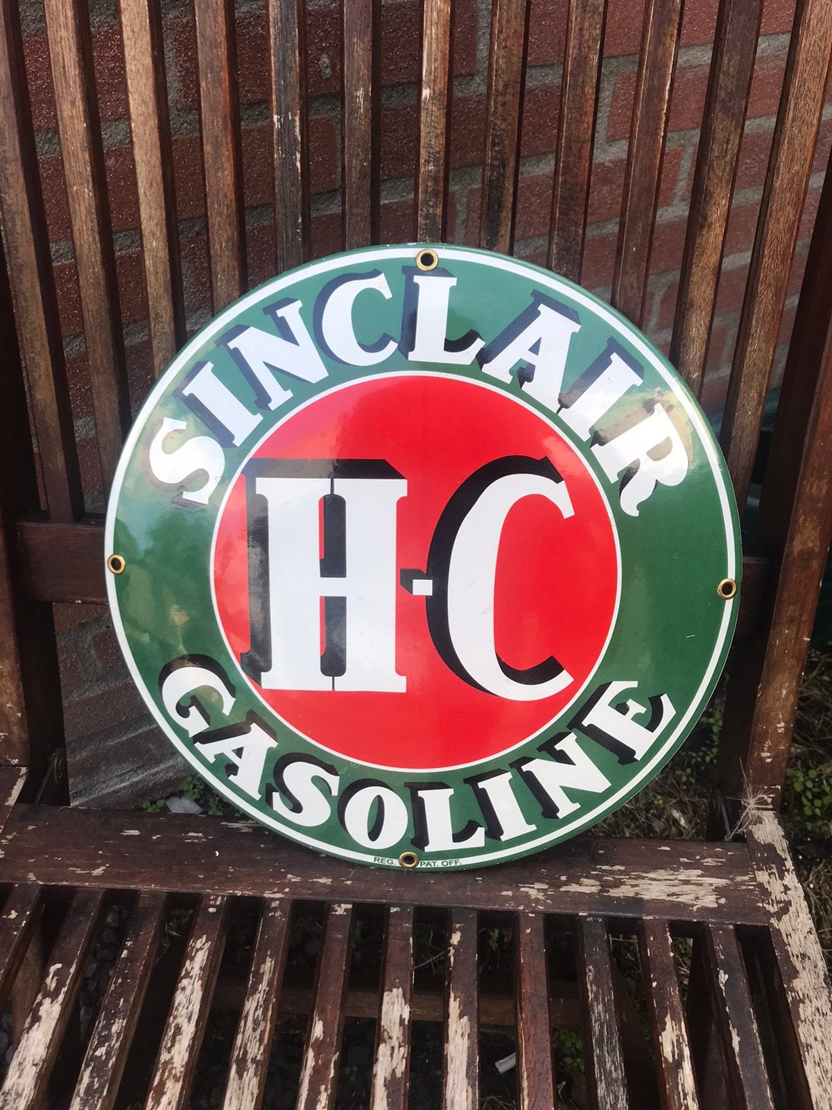 Sinclair emaille reclamebord, Ophalen of Verzenden, Zo goed als nieuw, Reclamebord