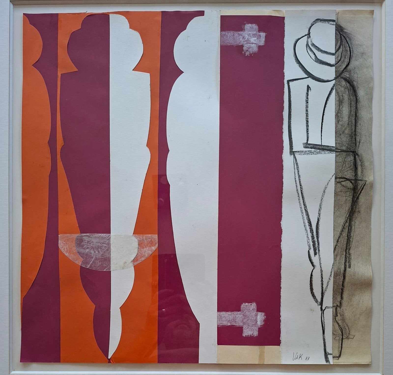 VANDEKERCKHOVE Hans "Z.T" gemengde techniek, Antiquités & Art, Art | Peinture | Moderne, Enlèvement, Collage