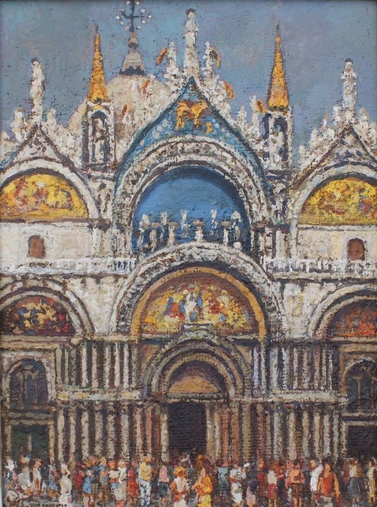 A. Van Deventer: San Marco Venetië ca. 1970 (32 x 38 cm), Ophalen of Verzenden, Gesigneerd, Olieverf