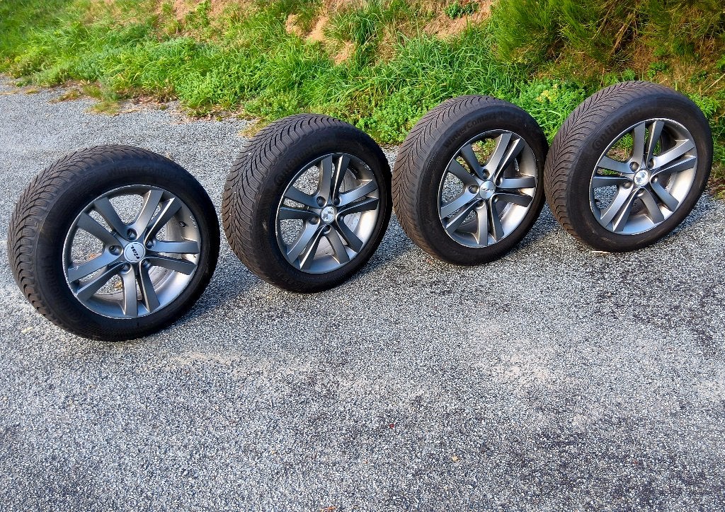 Jantes en alliage pour VW avec pneus hiver 205/55-16, Ophalen, Gebruikt, 16 inch, Banden en Velgen