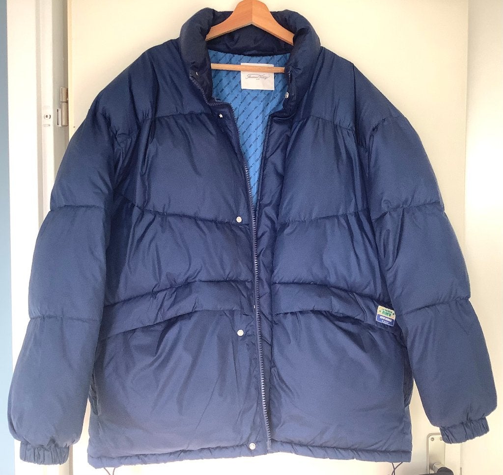 Americain Vintage Puffercoat, Kleding | Dames, ANDERE, Blauw, Maat 42/44 (L), Ophalen of Verzenden