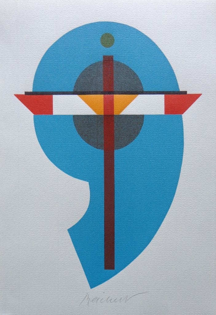 JOSUA REICHERT / BLAUW CIJFER 9 / KLEURZEEFDRUK / 28x19cm, Gelimiteerde oplage, Ophalen of Verzenden, Abstract, Zeefdruk