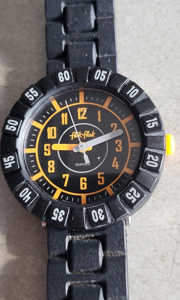 Flik Flak 7 horloge, Ophalen, Zo goed als nieuw, Oranje, Jongen of Meisje