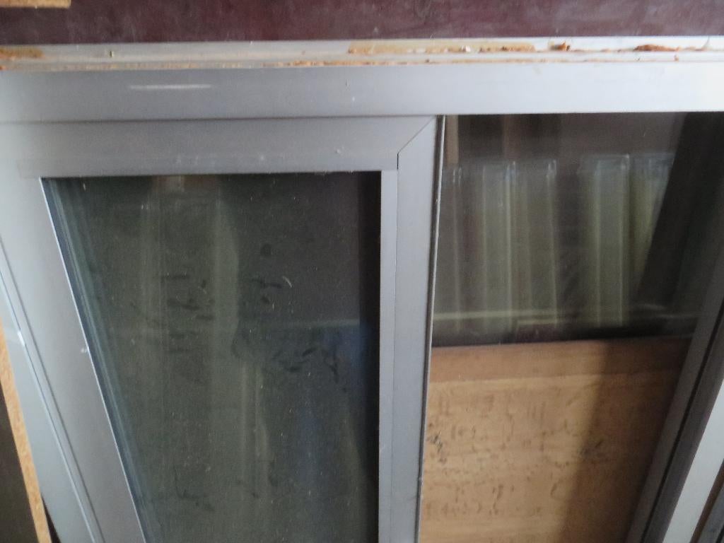 alu schuifraam en vast stuk, Doe-het-zelf en Bouw, Ophalen, Kunststof, Raamkozijn, Zo goed als nieuw