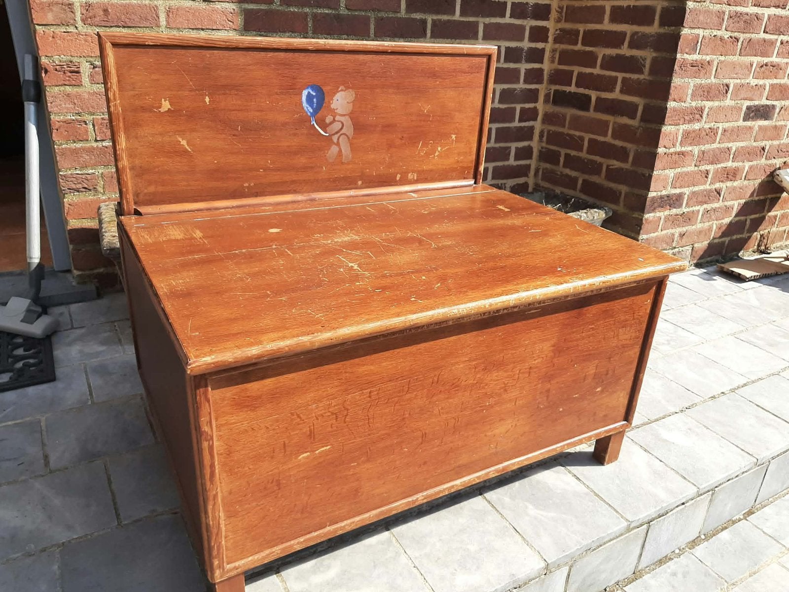 Coffre a jouet en bois pièce unique fait mains, 50 à 100 cm, Enlèvement, Utilisé, 50 à 75 cm