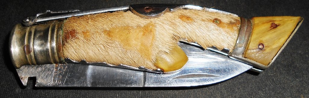 Ancien couteau albacete  patte de chevreuil, Enlèvement ou Envoi, Utilisé