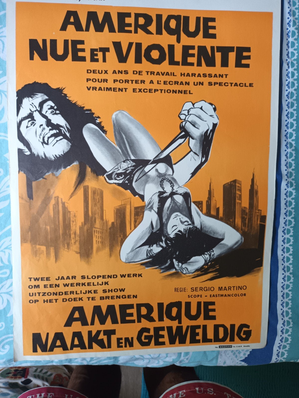 filmposter America naakt en geweldig, Ophalen of Verzenden, A1 t/m A3, Film en Tv, Rechthoekig Staand