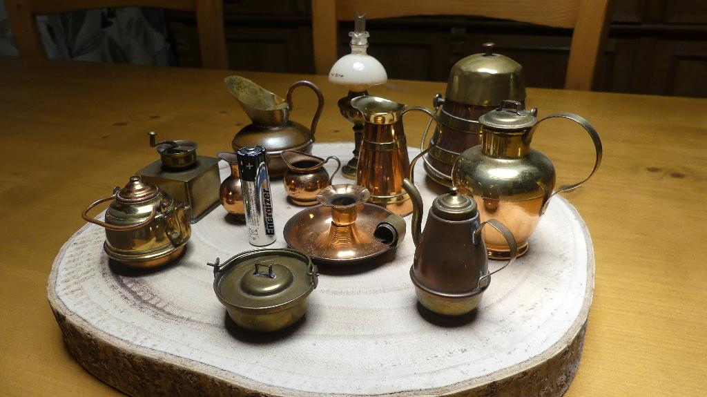 miniatuur keukengerief uit koper, Ophalen, Gebruikt, Gebruiksvoorwerp