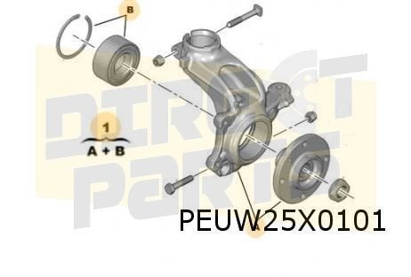 Peugeot/DS/Citroën Fuseestuk Links met wielnaaf 72 mm Origin, Neuf, -, Citroën, -