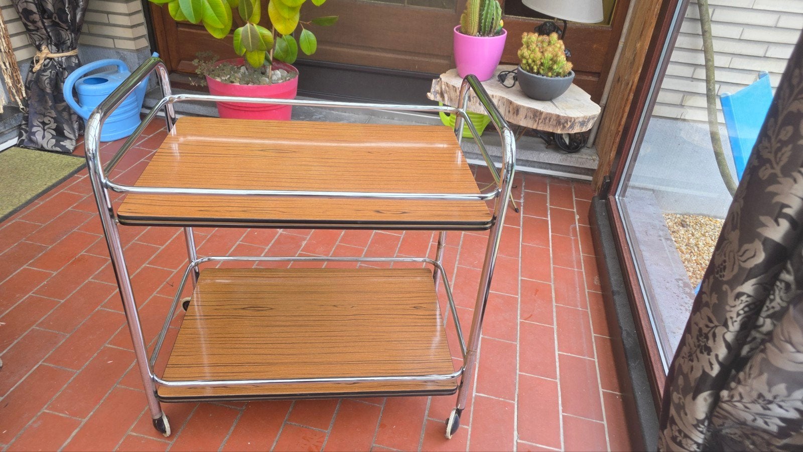 vintage serveerwagen, Huis en Inrichting, Ophalen, Gebruikt, Vintage, Metaal