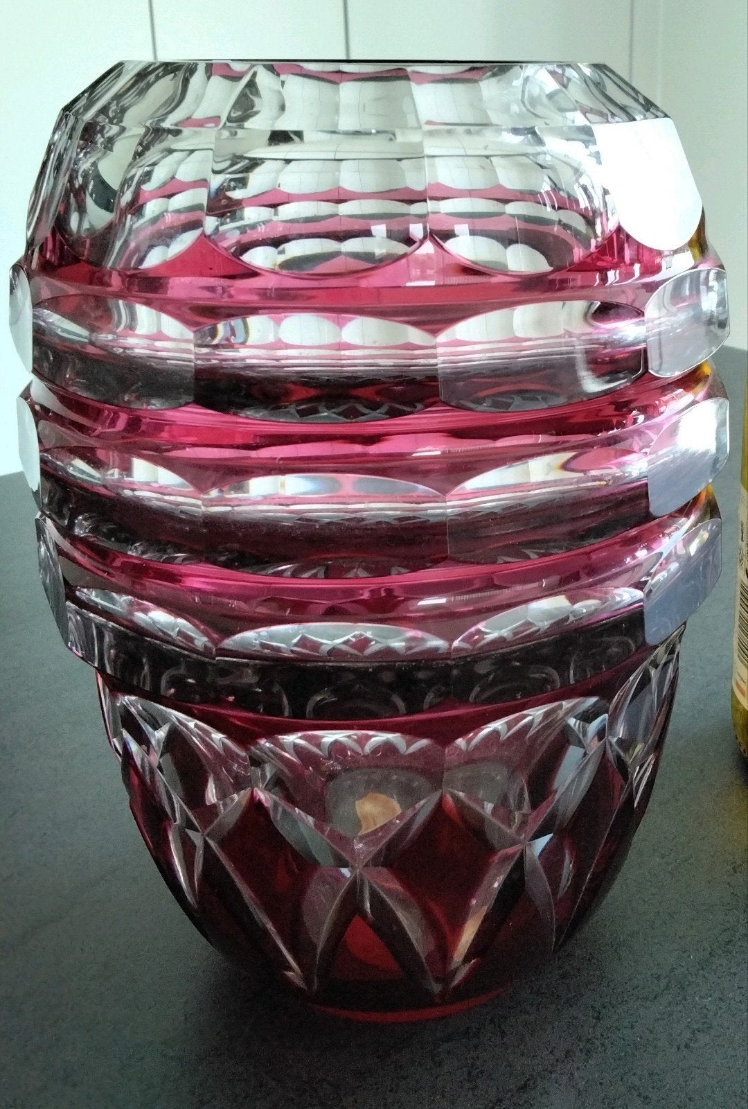 Val St Lambert - Grand vase VSL modèle Aberdeen., Antiquités & Art, Enlèvement ou Envoi