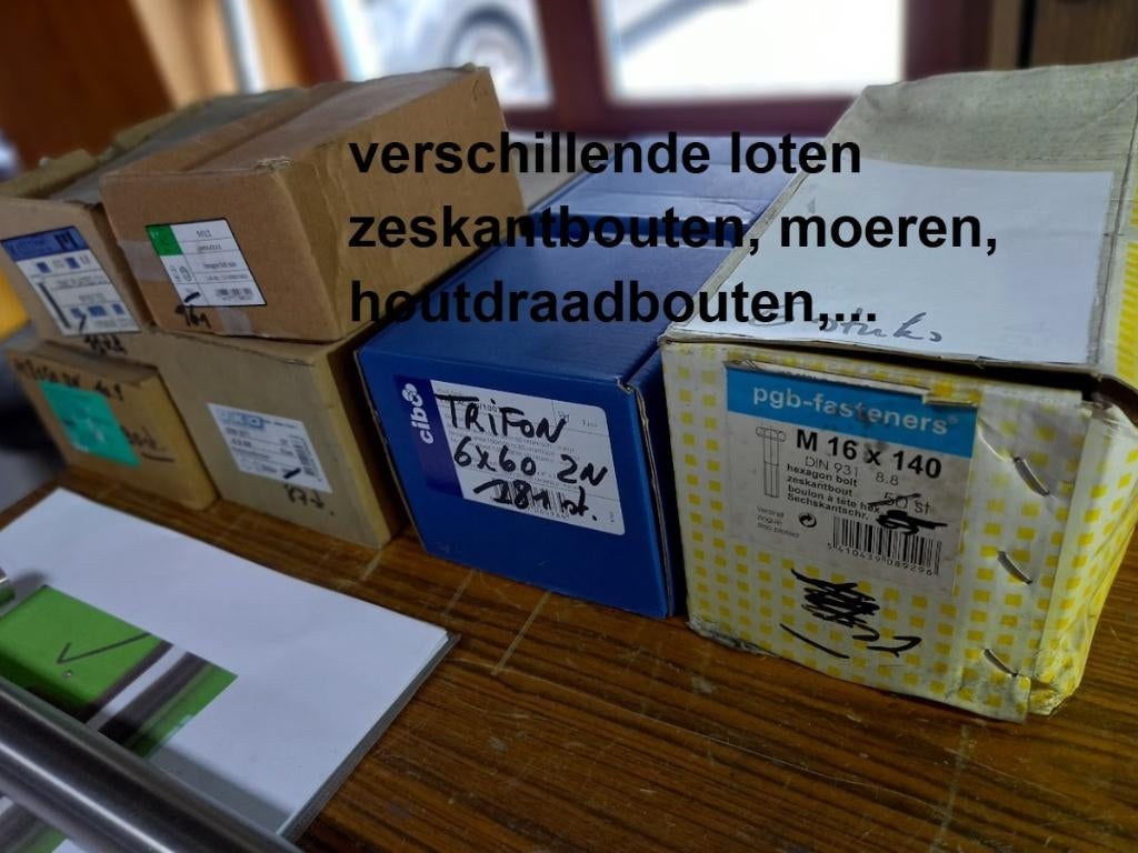 loten bouten - moeren - houtdraadbouten - laagbolkopschroef, Doe-het-zelf en Bouw, IJzerwaren en Bevestigingsmiddelen, Nieuw, Bouten of Moeren