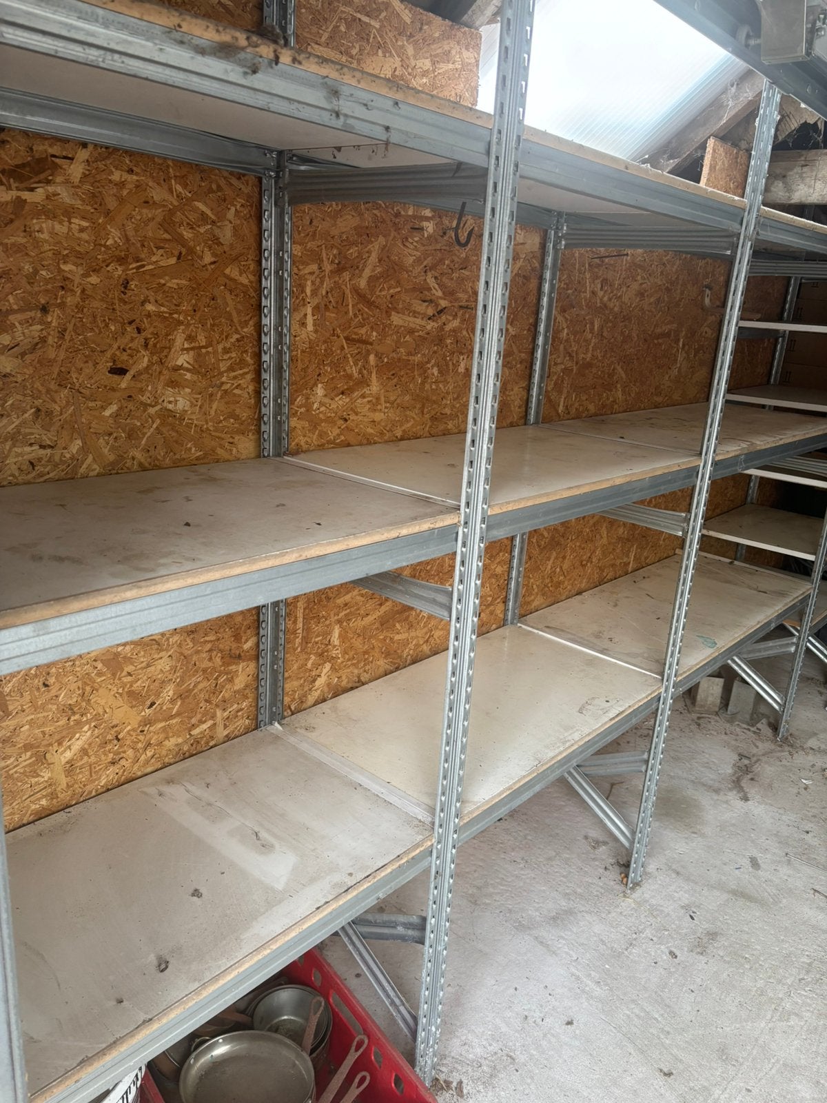 Étagère de rangement en métal avec étagères en bois, Enlèvement, Utilisé