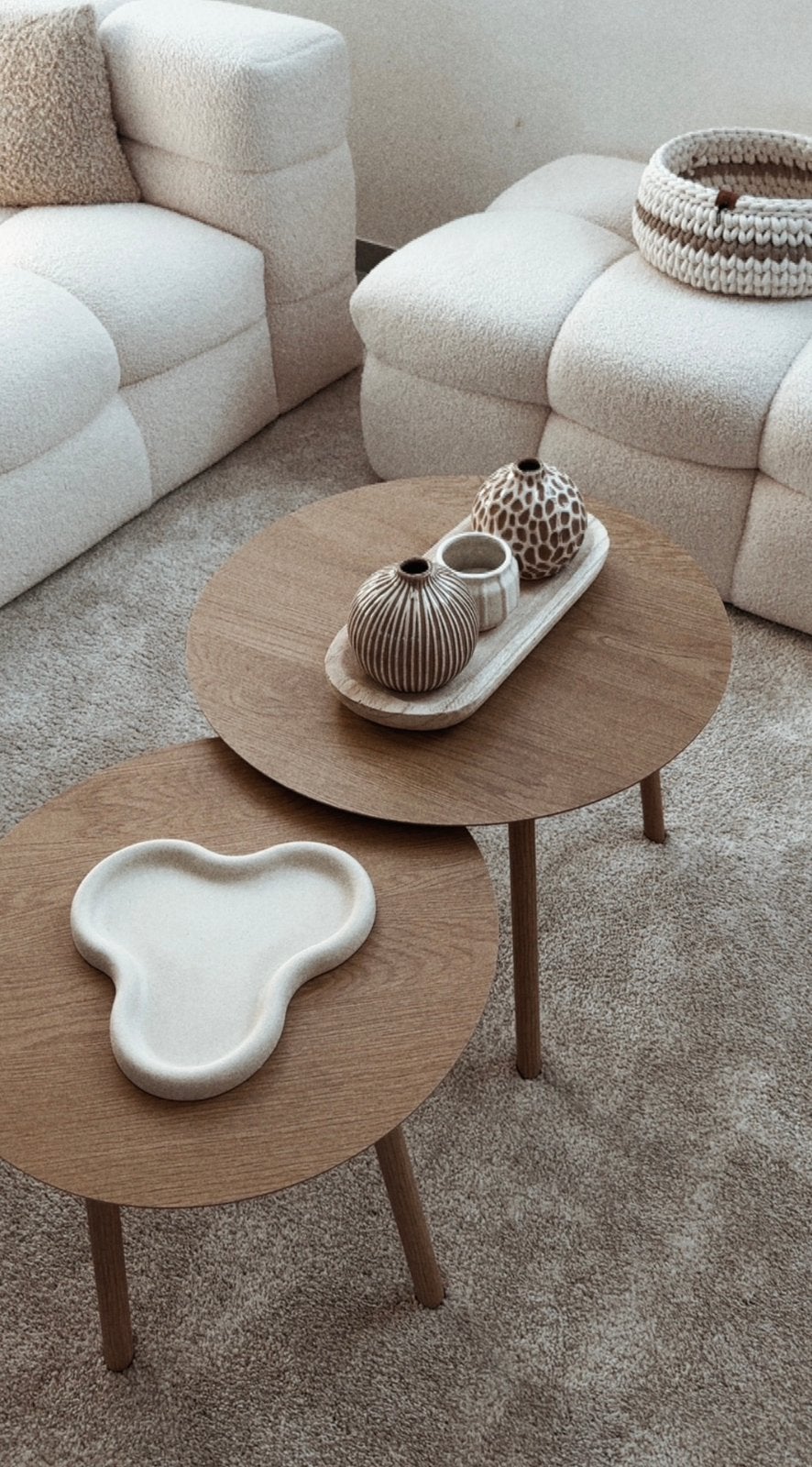 Salon tafeltjes, Maison & Meubles, Tables | Tables de salon, Rond, Comme neuf, Enlèvement, 50 à 75 cm