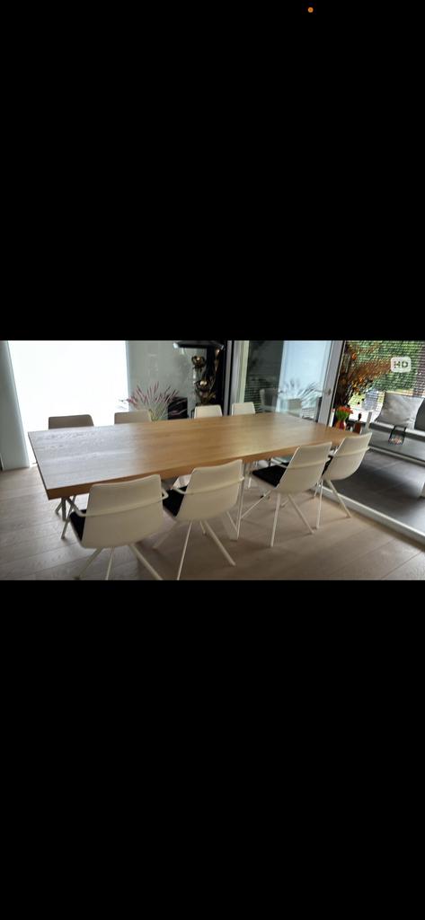 Tafel en 8 stoelen, 200 cm ou plus, Comme neuf, 100 à 150 cm, Enlèvement