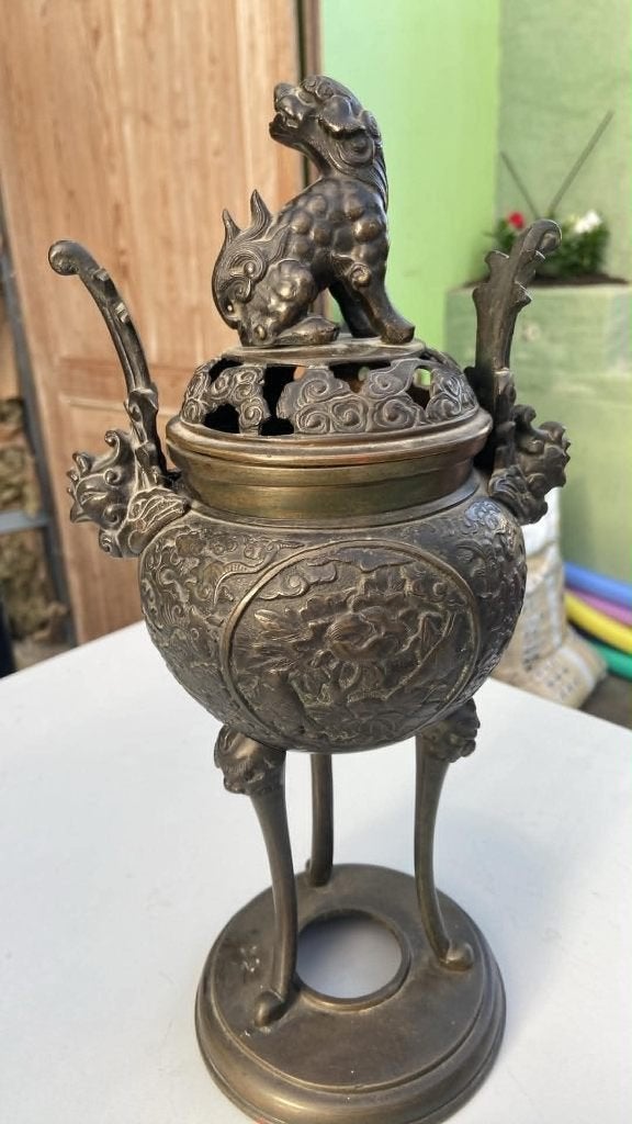 Brule parfum chinois fin XIXe siècle bronze massif, Enlèvement ou Envoi
